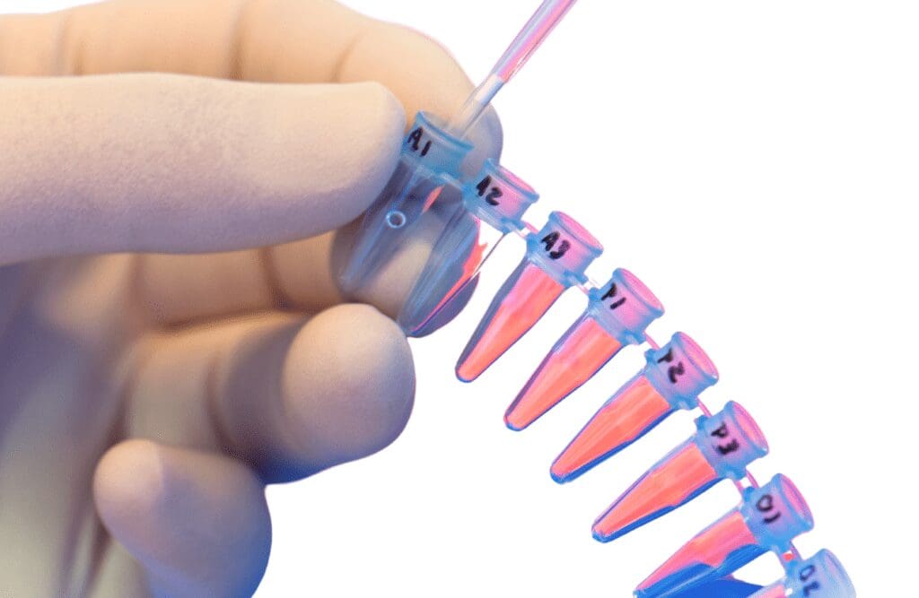 Scientist holding testing tubes. Methylation Testing