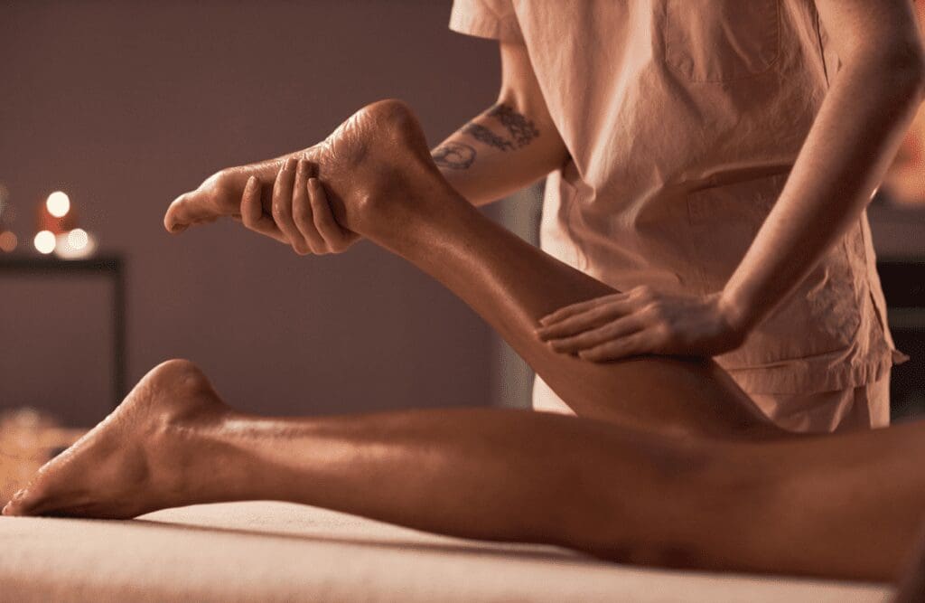 Patient receiving a deep tissue treatment Massage Chermside. Remedial Massage. Brisbane Livewell Clinic