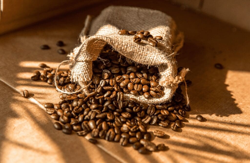 A bag of coffee beans. Foods that cause inflammation. Brisbane Livewell Clinic