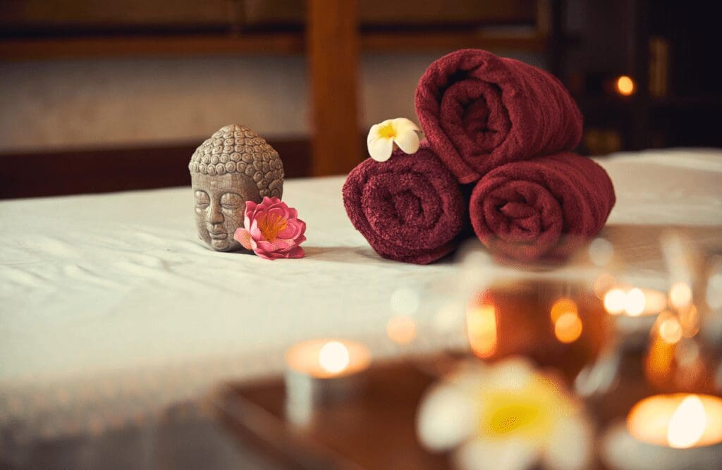 A clean massage towels ready for another massage patient in Massage Chermside West. Relaxation Massage. Thai Massage. Brisbane Livewell Clinic