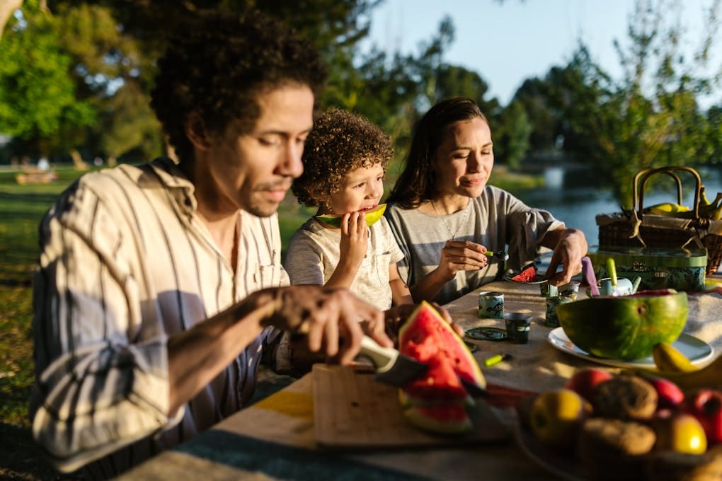 A Family Having a Picnic after seeing the Naturopath in Caloundra. Gut Health Specialist Brisbane