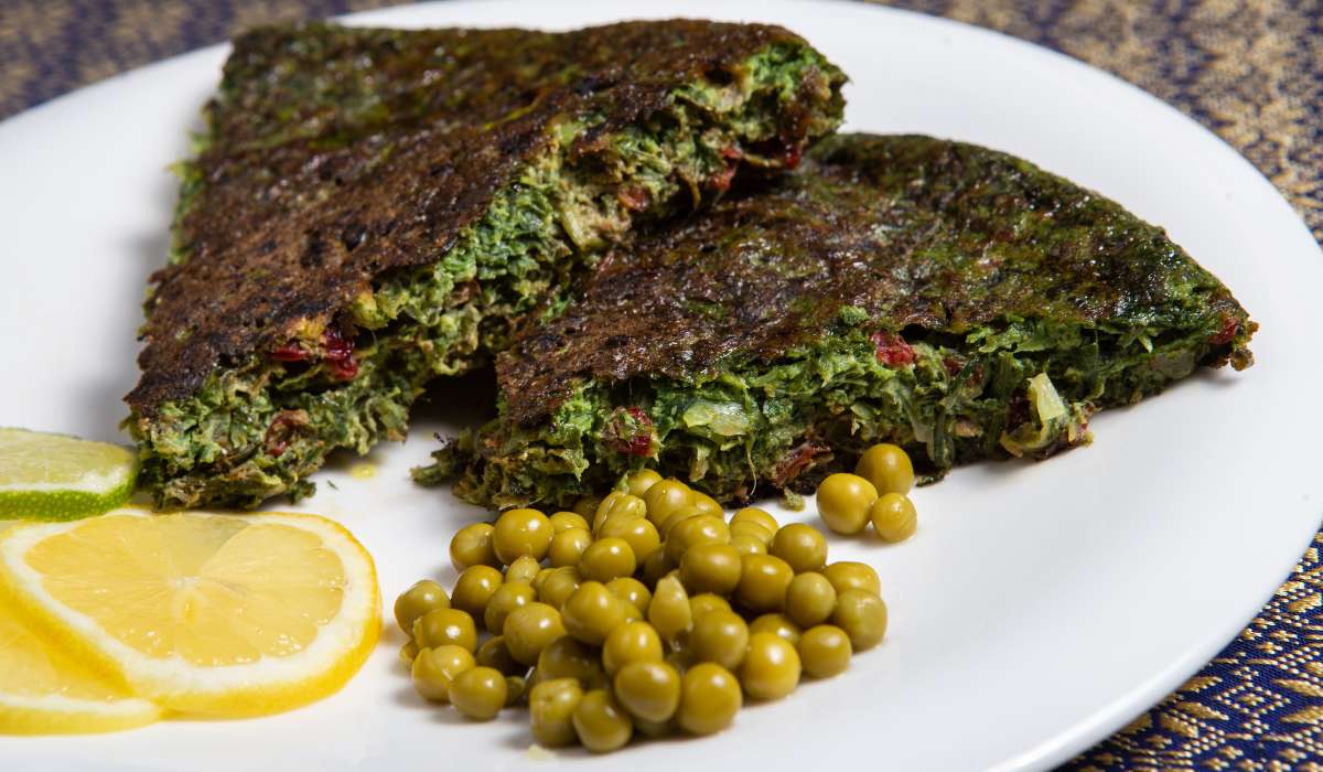 Herbs of the mixed herb frittata in plate. Brisbane Livewell Clinic.