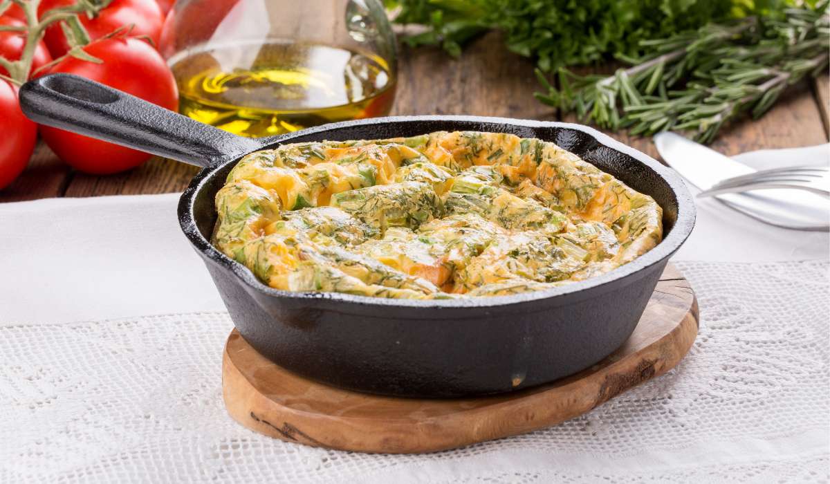 Mixed Herb Frittata in Pan. Brisbane Livewell Clinic.