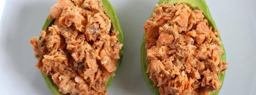 Salmon Stuffed Avocado Boats