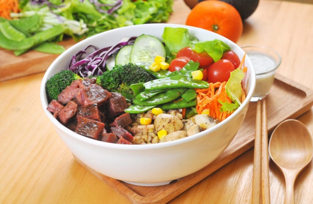 A bowl of protein meal. Nutrition and Naturopathy. Brisbane Livewell Clinic