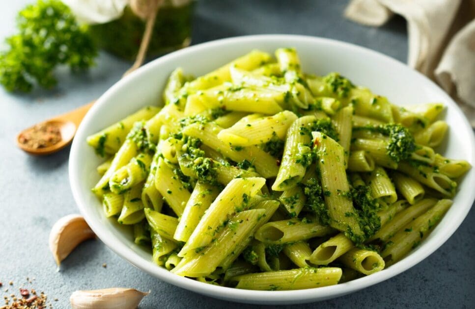 Pasta with pesto sauce. Winter Wellness. Brisbane Livewell Clinic