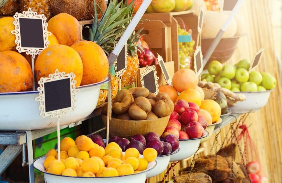 Fresh fruits at market shop. Middle East. Brisbane Livewell Clinic
