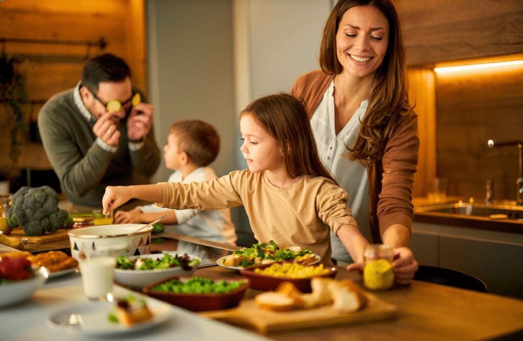 Family preparing their meal for lunch. Gut brain connection. Iron Deficiency. Clinical Nutritionist Carina. Brisbane Livewell Clinic