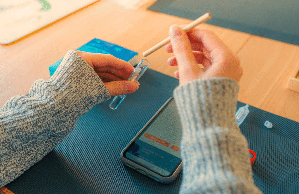 A collection of saliva test at home. Cortisol Test Australia. Brisbane Livewell Clinic. Health screening